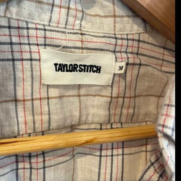 Taylor Stitch "Jack" Cotton Shirt in Sand Plaid 38 - Picture 3 of 5